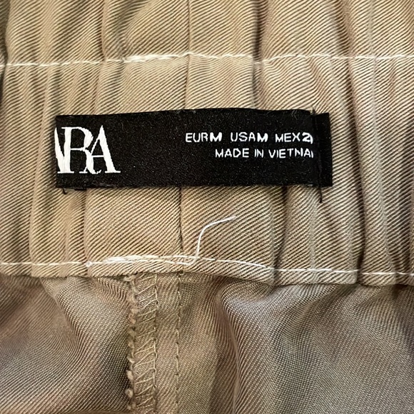 Zara Pull-On High Waist Loose Fit Crop Pants - Picture 3 of 5